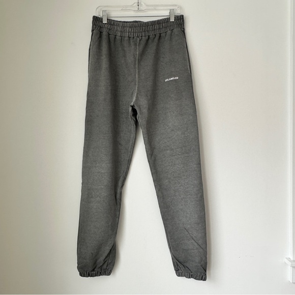 UNLABELED by Anna Petrosian Sweatpants Logo Jogger French Terry Charcoal Gray XL - Picture 1 of 11